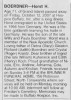 Horst H Boerdner Death Notice