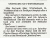Obit  Gertrude May Winchenbach