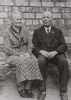 Helene Kaps Lotz (1878-1952) and her husband Wilhelm Lotz pose for a photograph, circa 1950, at Aßlar, Kreis Wetzlar,