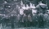 FRJ Knetsch in a baker's wagon in a parade in 1898 middle front with mustache